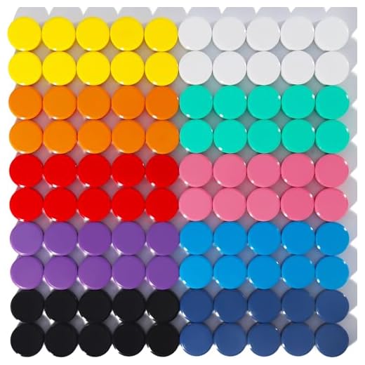 DUJEQM Fridge Magnets - 100 Pack, 10 Colors, Strong, Heavy Duty, Round, Mini, Cute Magnets for Fridge, Locker, Kitchen, Office, Classroom