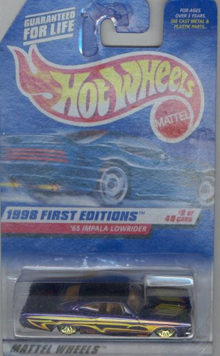 Hot Wheels 1998 FIRST EDITION 635 purple '65 IMPALA LOWRIDER miniatura 1