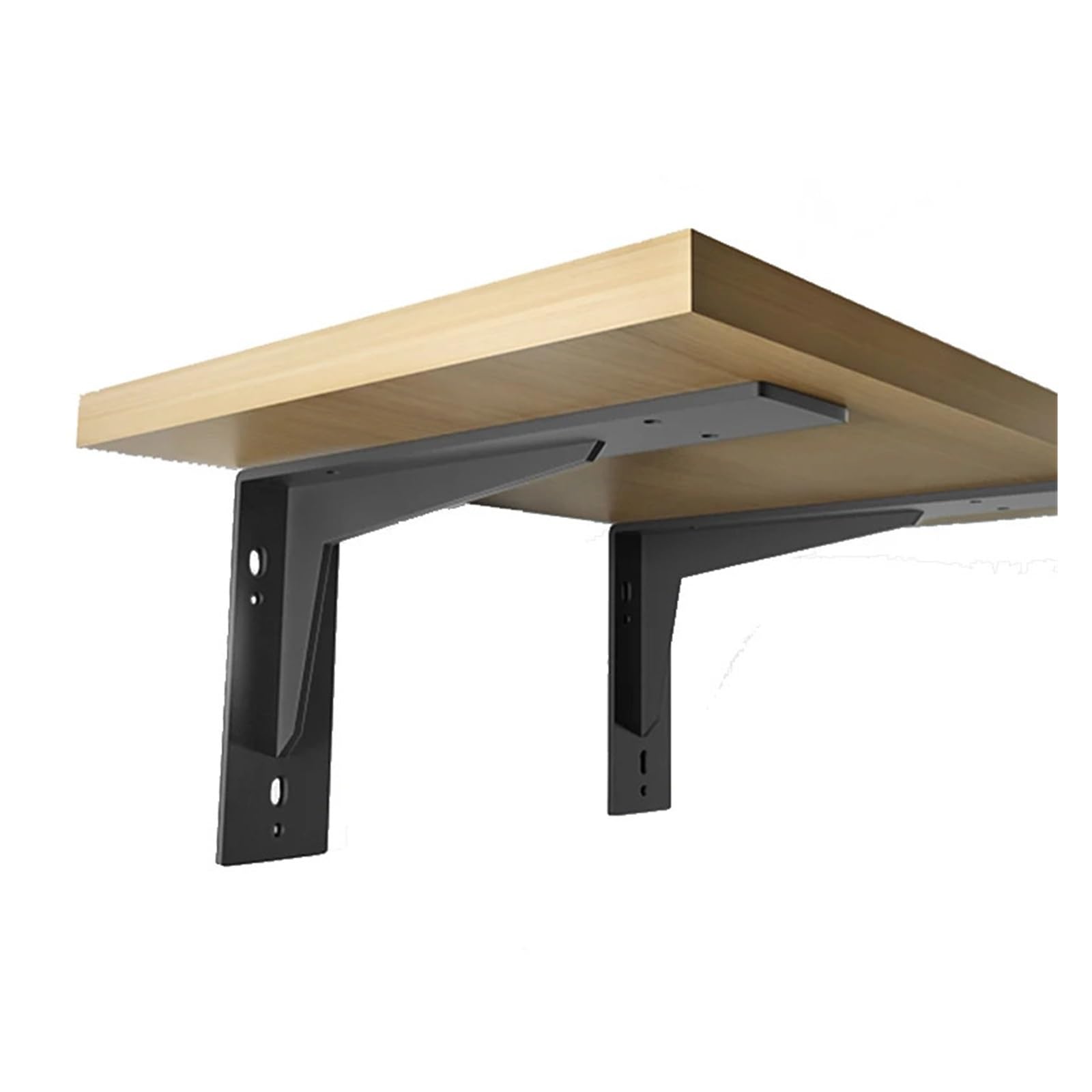 Shelf Bracket Angle Bracket Bookcase Bookshelf Bed Foundation Frame Base Plates Bathroom Shelf Fixing Floating Shelves for Wall(Black 8inch)