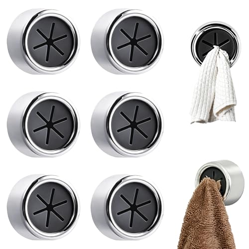 Vikrami lighting 6 PCS Kitchen Tea Towel Holders Self Adhesive Tea Towel Hooks Teas Towel Holders for Kitchen Push in Suction Kitchens Holders Towels Holders for Kitchens Bathroom