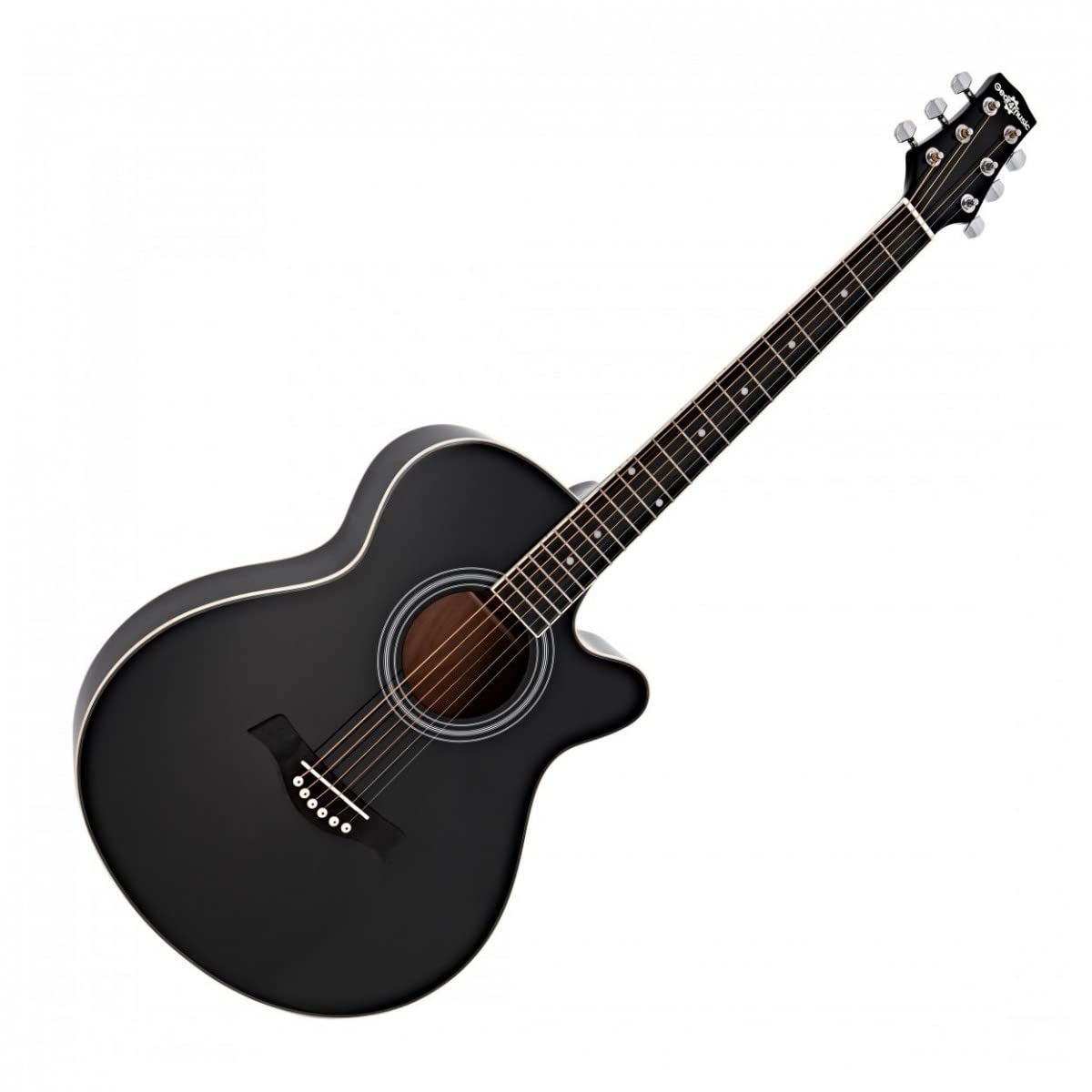 Gear4music Akustikgitarre 4/4 Größe mit Cutaway 40" schwarz