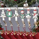 EBANKU 6 Weihnachts-Strumpfhalter für Kamin - Festliche Sockenhalter für Kaminbank, Weihnachtsdeko & Geschenkidee