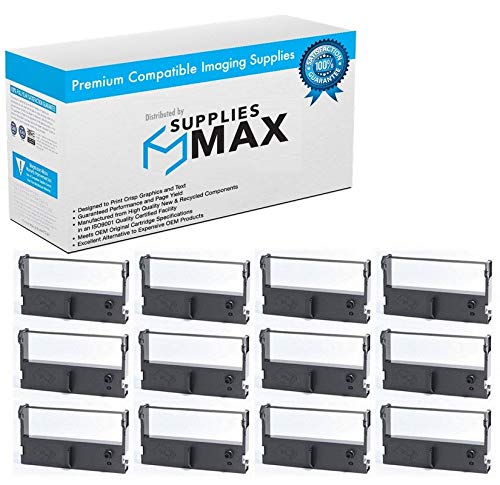 Cintas para impresora P.O.S. compatibles negro/rojo 12 pack miniatura 1