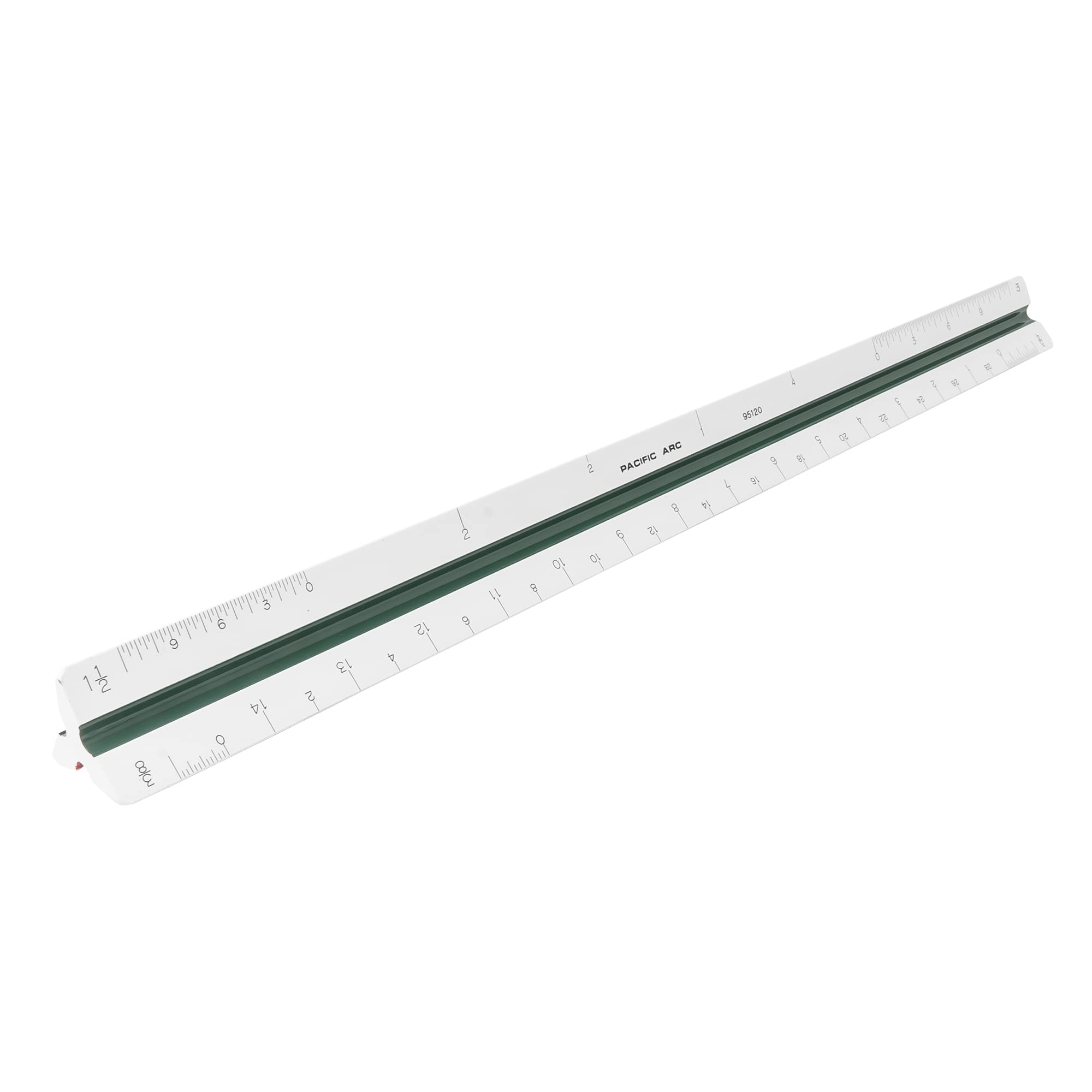 Pacific Arc Architect Color Coded Scale Ruler, Divided by: 1/16th inch, 3/32 inch, 1/8 inch, 3/16 inch, 1/4 inch, 3/8 inch, 1/2 inch, 3/4 inch, 1 inch