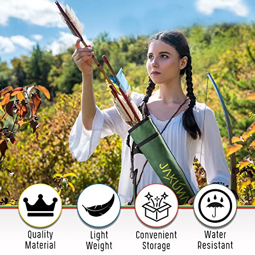 Jakuna Hip And Back Quiver For Arrows - Camo Arrow Quiver For Kids And Adults - Adjustable Arrow Holder With A Padded Strap And Belt Clip - Archery Accessories For Field And Practice (Camo) #TOP3