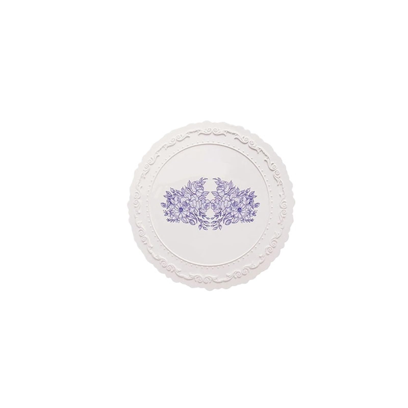 Oval Dining Table Silicone Oval Placemat Flower Embossed Large Lace Tablemat Non-Slip Platter Mat Dining Dinner Tableware Cup Coasters(Round)