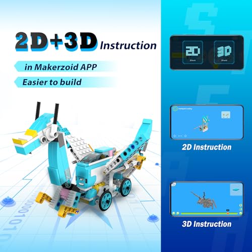 Makerzoid Coding Robot Kit for Kids, 200-in-1 RC Robot Building Toys with Motor Sensor,Scratch JR Coding Set with 36 Video Courses, Birthday for Kids 6+ (400+ Blocks) - Image 6