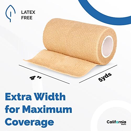 Image of Self-Adhesive Bandage Wrap - Suitable for All Sports - Breathable Athletic Tape for Wrists - Knee and Ankle - Self Adhesive Bandage- 4 Inch- 16 Pack - Brown