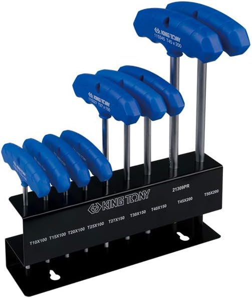 king tony 21309PR Set ®-Piece Male Torx Key with T-Shaped Handle, on Stand, Set of 9