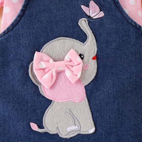 Image of Baby Girl Clothes Newborn Ruffle Romper Elephant Jeans Skirt 0-18M