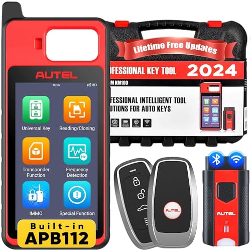 2025 Autel MaxiIM KM100 (X) Scan Tool, Same as KM100 KM100E, Lite Ver. of IM508 IM608 Pro, Lifetime Free Update, Built-in APB112, OBD Learning for 700+ Vehicles, Auto VIN & Auto Scan, VCI200, 9.0 OS