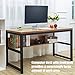 TOPSKY Computer Desk with Bookshelf/Metal Hole Cable Cover 1.18
