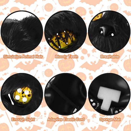 UNOLIGA Halloween Maske Horror Bärenmaske, Gruselige Halloween Maske für Erwachsene Kinder, Lustige Maske für Halloween Kostüm Karnevalsparty Cosplay Maskerade, Blutige Bären Maske