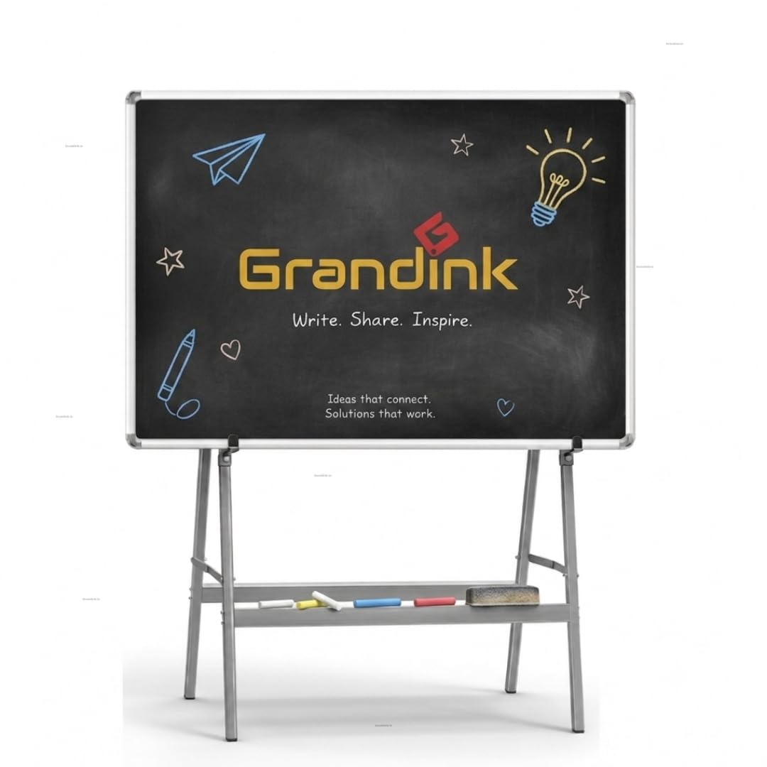 Grandink 6 Feet 4 Leg Foldable Metal Easel Stand for Whiteboard & Display | Alloy steel stand for presentations, notice boards, displays and advertisements. Whiteboard not included.-image-37