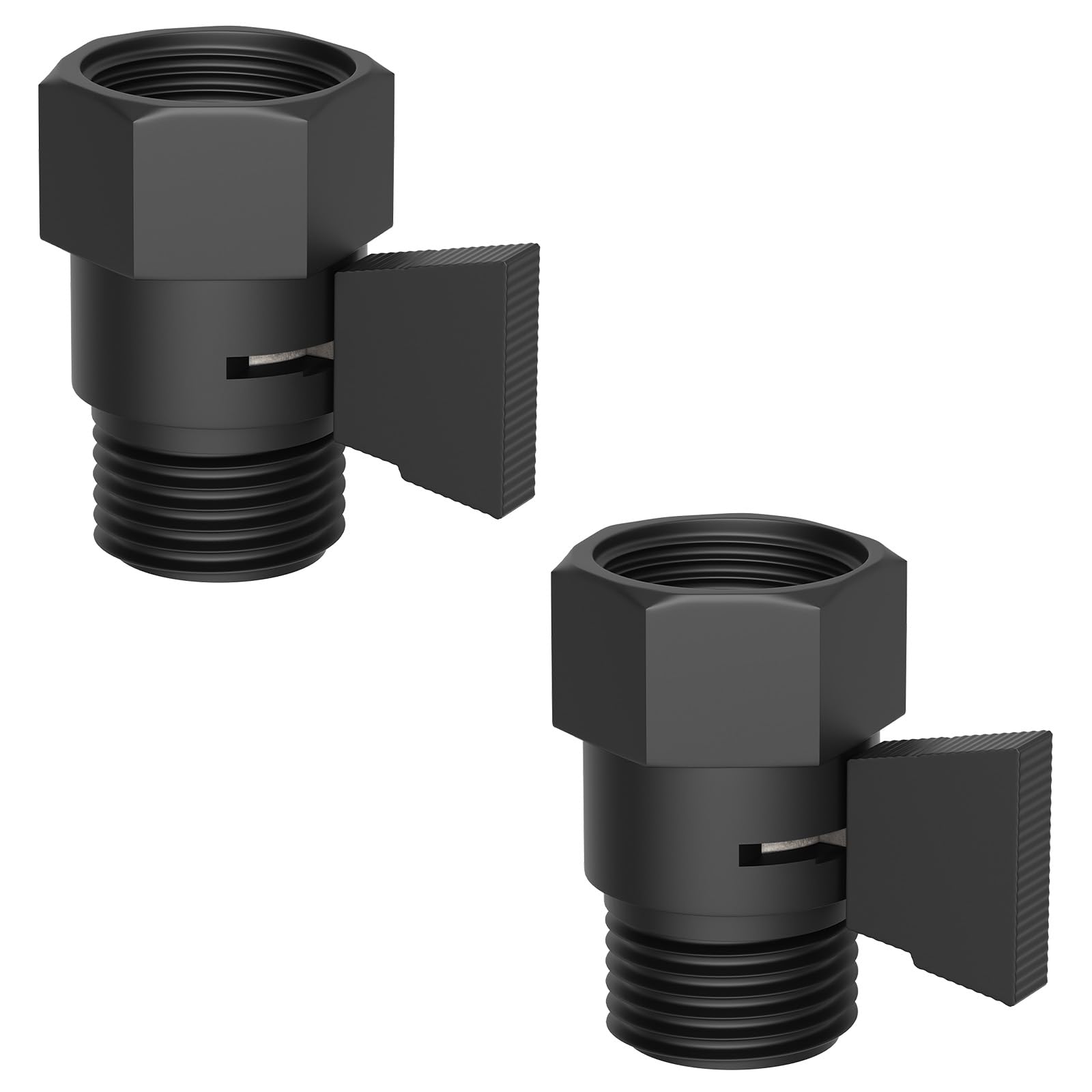 Angle Simple Shower Shut Off Valve, Flow Adjuster, Matte Black, 2 Pack