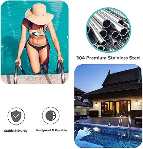 Escalera para piscina Katzowen con 2 peldaños antideslizantes miniatura 2