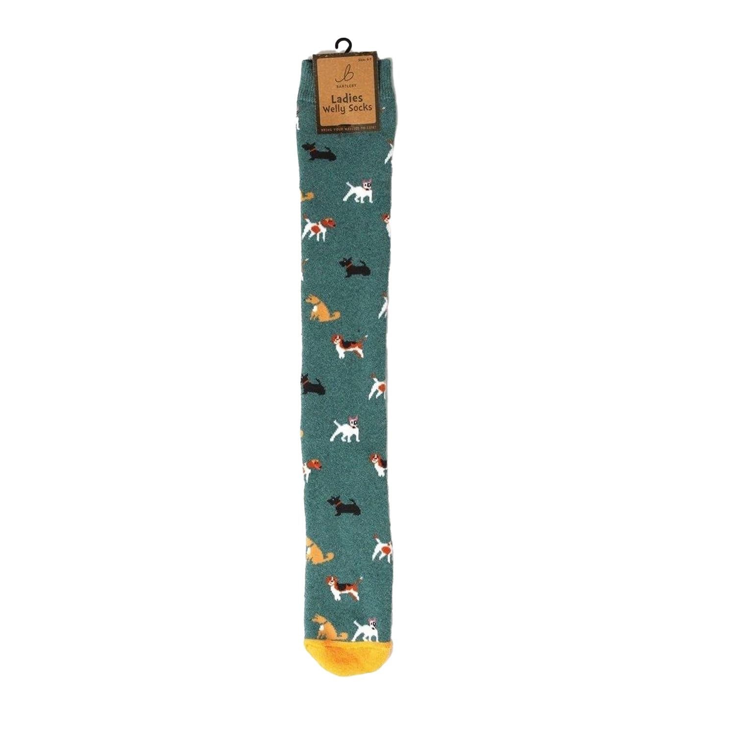 Womens Funky Welly Boot Socks Doggy Print UK4-7