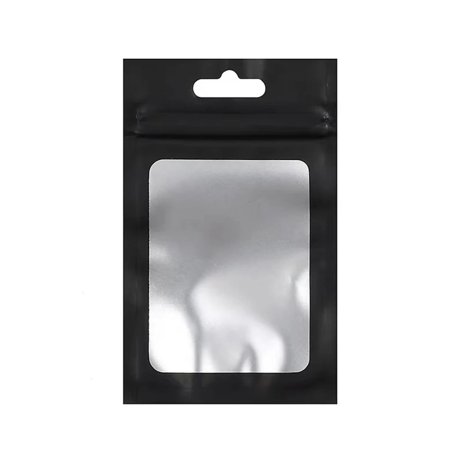 self-sealing bag, Aluminum Foil Flat Lock Bags Pack of 100 with Zip Window Multicolor Multiple Sizes(Black,7X10CM OTHER)