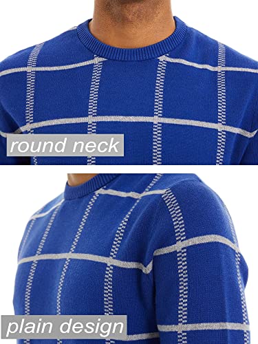 Magcomsen Sweaters For Men Winter Warm Sweater Crew Neck Jumper For Men Fall Lightweight Sweaters Basic Sweater Slim Pullover Sweaters Mens Soft Casual Sweater Blue #TOP4