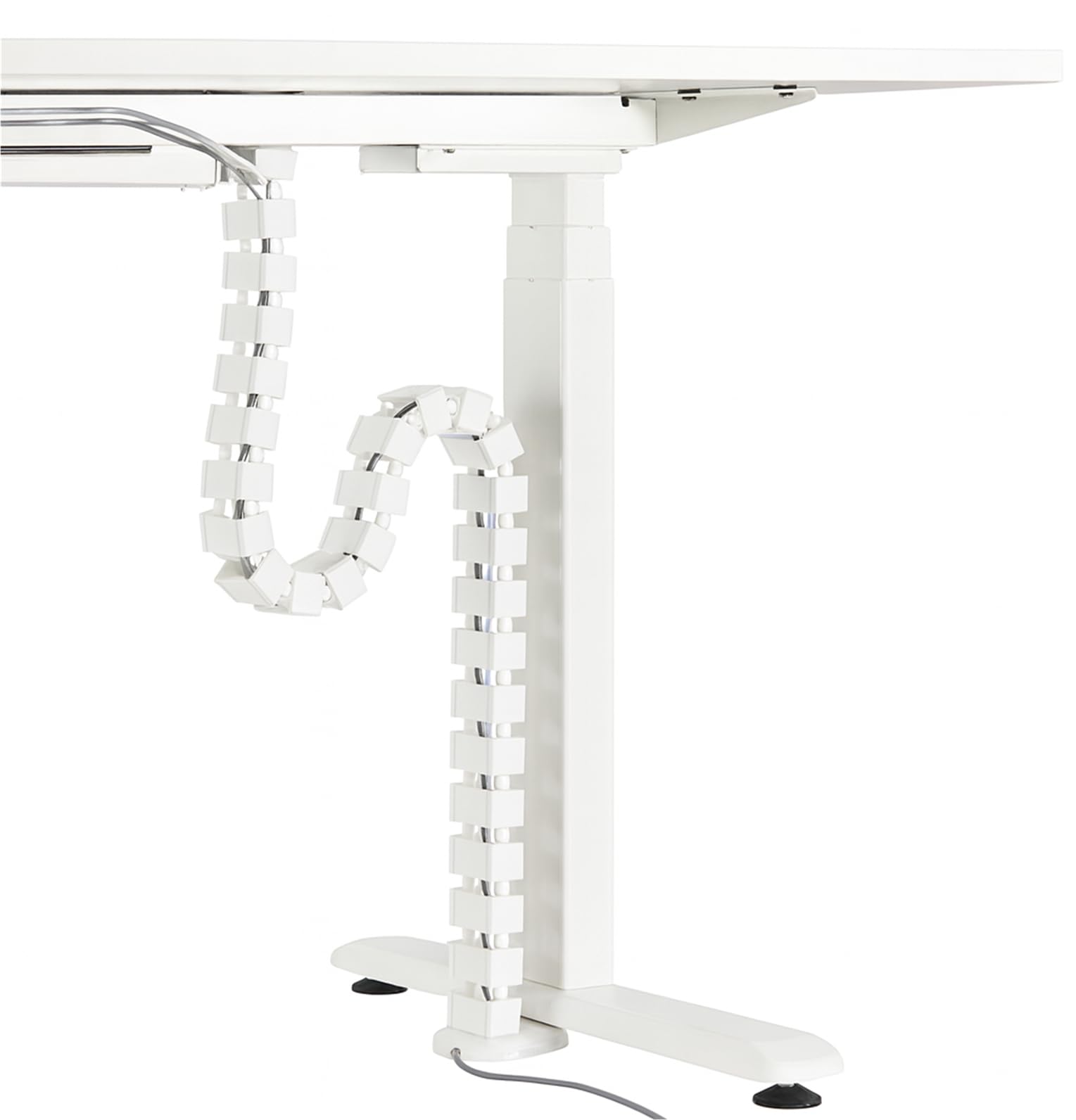Cocoonkart 26 Pieces Under Desk Cable Management Snake for Office & Home | Modular Wire Concealer System for Table, Workstation, Computer Setup | Table Height up to 130cm - White