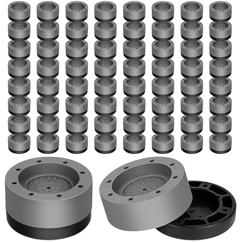 FACULX Adjustable Bed Risers Heavy Duty Furniture Round Risers Lifts Height 1", 2 inch, Stackable Bed Frame Risers for Supports More Than 1,100 Lbs (64, Grey) Cover