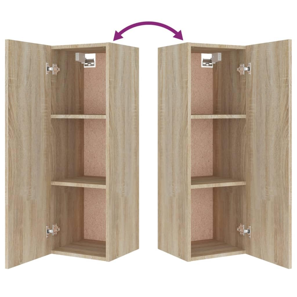 Sonoma - Juego de 5 tablas bajas para TV, madera de roble, montaje en pared, 80 x 30 x 30 cm, diseño moderno, para salón, dormitorio, pasillo