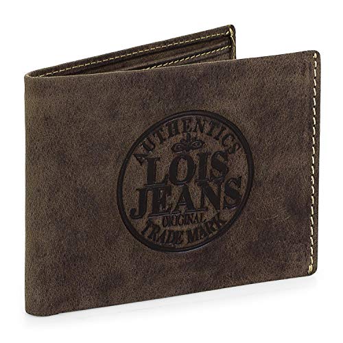 Preisvergleich Produktbild Lois - Lois Brieftasche für Herren Portemonnaie Geldbörse Kartenhalter Echtleder Geldbörse Scheintasche 12301, Color Dunkelbraun