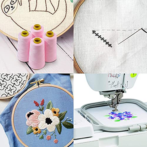 4 Large Cones (3000 Yards Each) Of Polyester Threads For Sewing Quilting Serger Pink Color From Threadnanny #TOP2