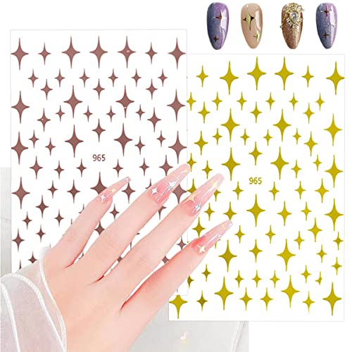 7 Colors Star Nail Art Stickers Decals Design 3D Self-Adhesive Holographic Glitters Nail Decals Stickers Design Nail Stickers Accessories, For Women Girls Acrylic Diy Nail Decoration #TOP4