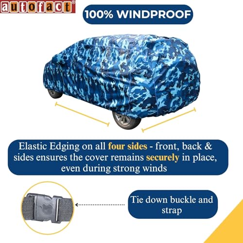 Image of Autofact 100% Waterproof Car Body Cover Compatible with Tata Altroz (2020 to 2023), with Mirror Pockets, 4 x 4 American Matty, Long Lasting Strong Durable Material, Camouflage Airforce Look