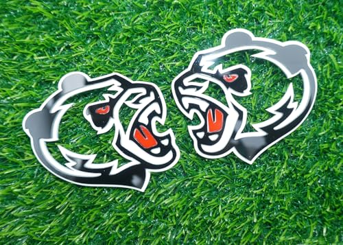 Image of Pair Set Angry Panda Emblems 3D Badge Customized Decal Sticker Fit for Universal Car Truck Motorcycles (Black White Red)