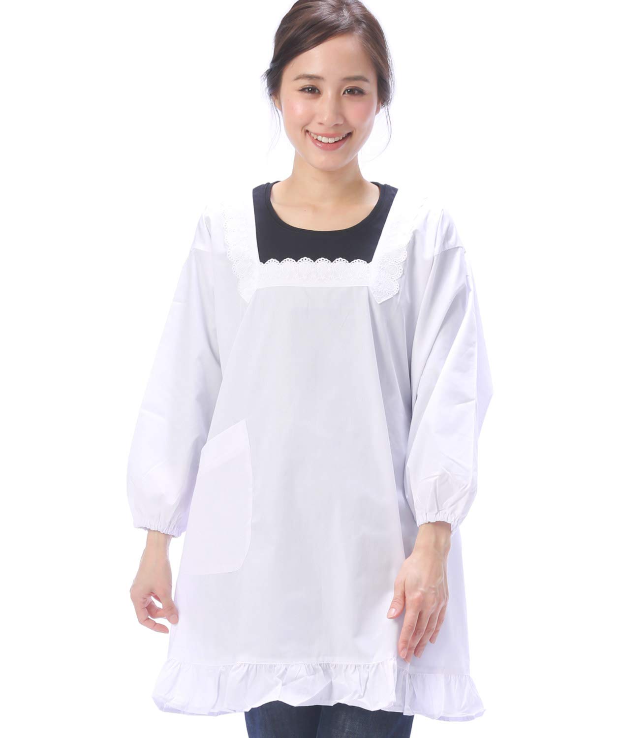 おけい⭐️ANLICO・素敵な割烹着／エプロン／白／美品 おけい⭐️ANLICO・素敵な割烹着／エプロン／白／美品 割烹着