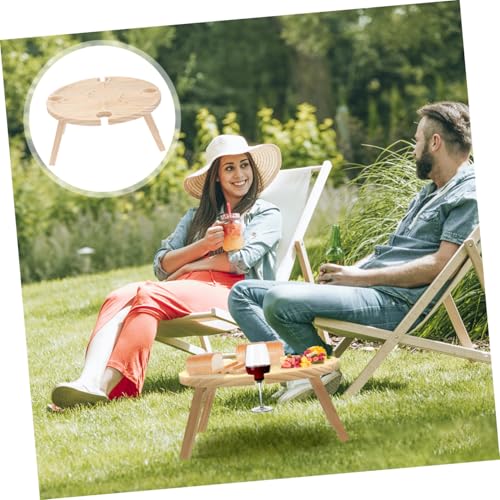Table de pique-nique extérieure pliable et support à verres à vin pour camping - 8