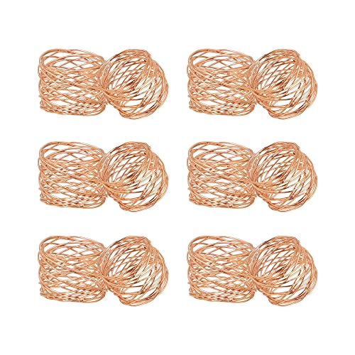 Lacheln Knots napkin ring | napkin rings set of 12 | fall napkin rings | Halloween napkin rings | thanksgiving napkin rings | Christmas napkin rings | handcrafted copper wire mesh pumpkin napkin rings