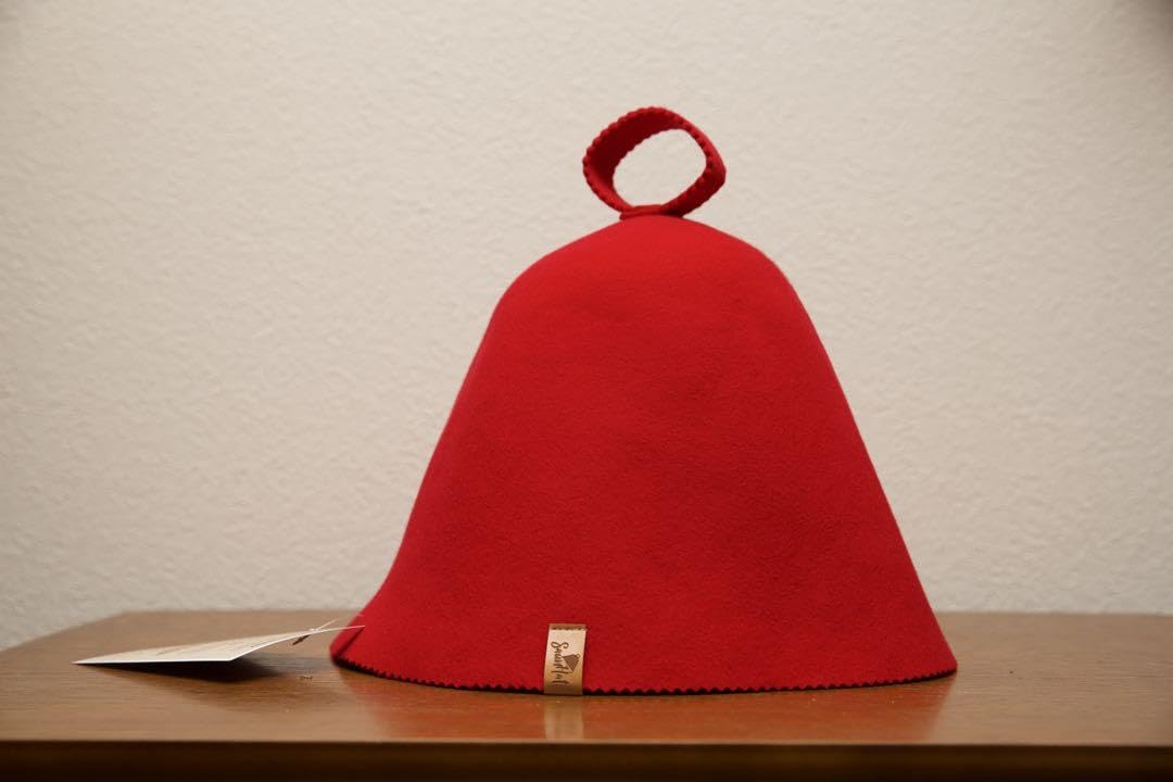 赤いフェルトサウナハット 2つセット サウナハット】トンガリフェルトHAT(RED): 『チャイハネ