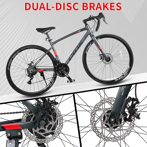 Pipleo Road Bike, 700C City Commuter Bicycle, 21 Speeds