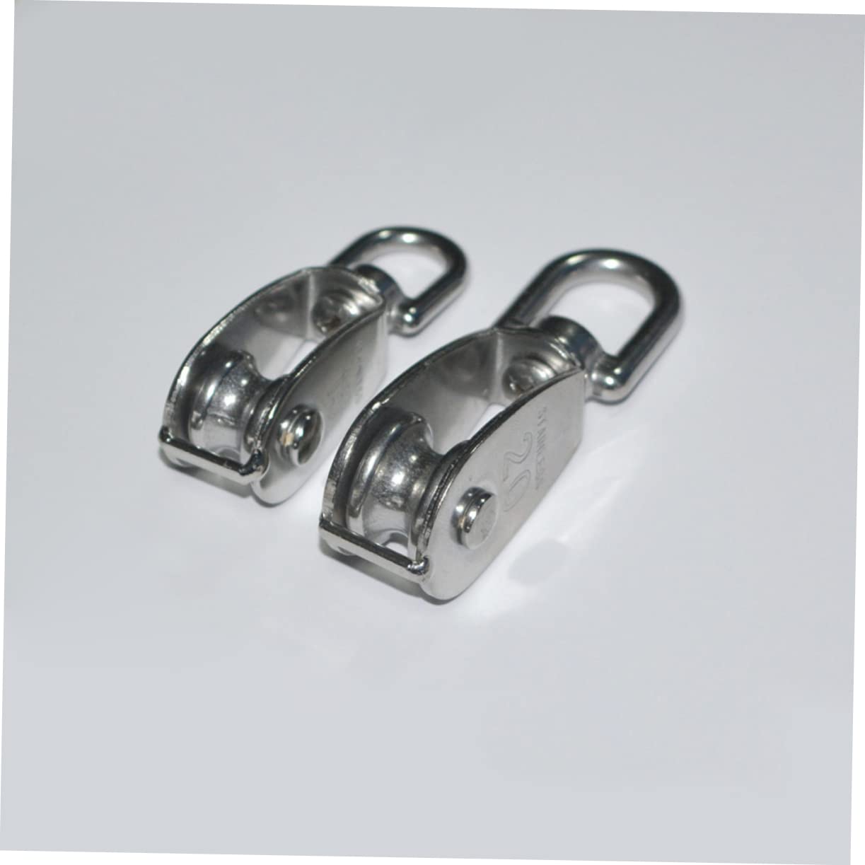 MUCKLILY M20 20mm Stainless Steel Single Wheel Pulley 75kg Max Load 20mm Roller Swivel Industrial Grade