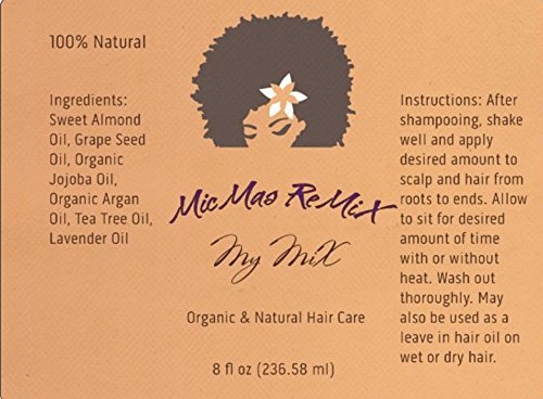 My MiX 8 Oz. - Protein Free Organic & Natural Hair Care Light Oils for Relaxed, Dreads/Locs, Natural Coarse and Coily Hair - Hair growth light oil to moisturize hair and minimize hair breakage.