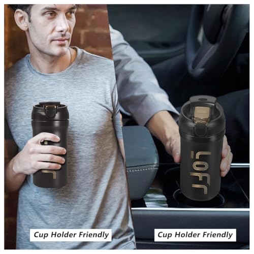 Image of Insulated Coffee Tumbler 600ML - Grey | Stainless Steel Vacuum Travel Mug with Lid | Double Wall Leak Proof Thermal Cup for Hot & Cold Drinks | Reusable Office, Home & Car Use