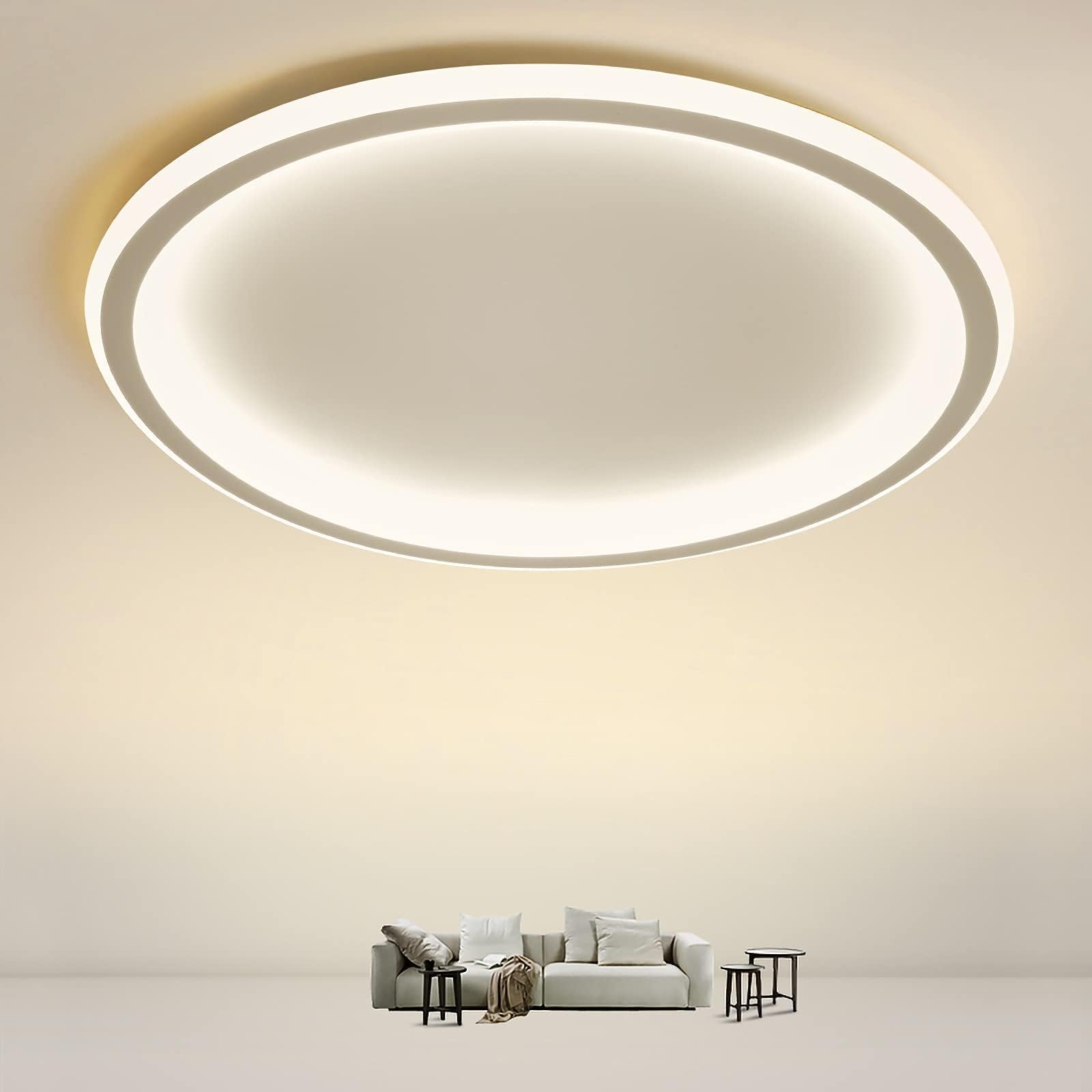 Lumiup Plafoniera LED Soffitto,plafoniera led moderna, plafoniera soffitto in alluminio 32W,6500K,lampada led soffitto per Camera da Letto,Bagno, Soggiorno,Spogliatoio,3 Anelli,Luce Bianca