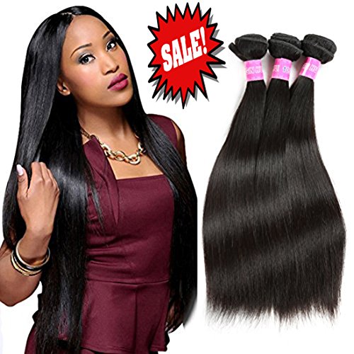 Fengde Hair 8A Brazilian Straight Wave Virgin Hair 3 Bundles 100% Unprocessed Human Hair Extensions(101214)