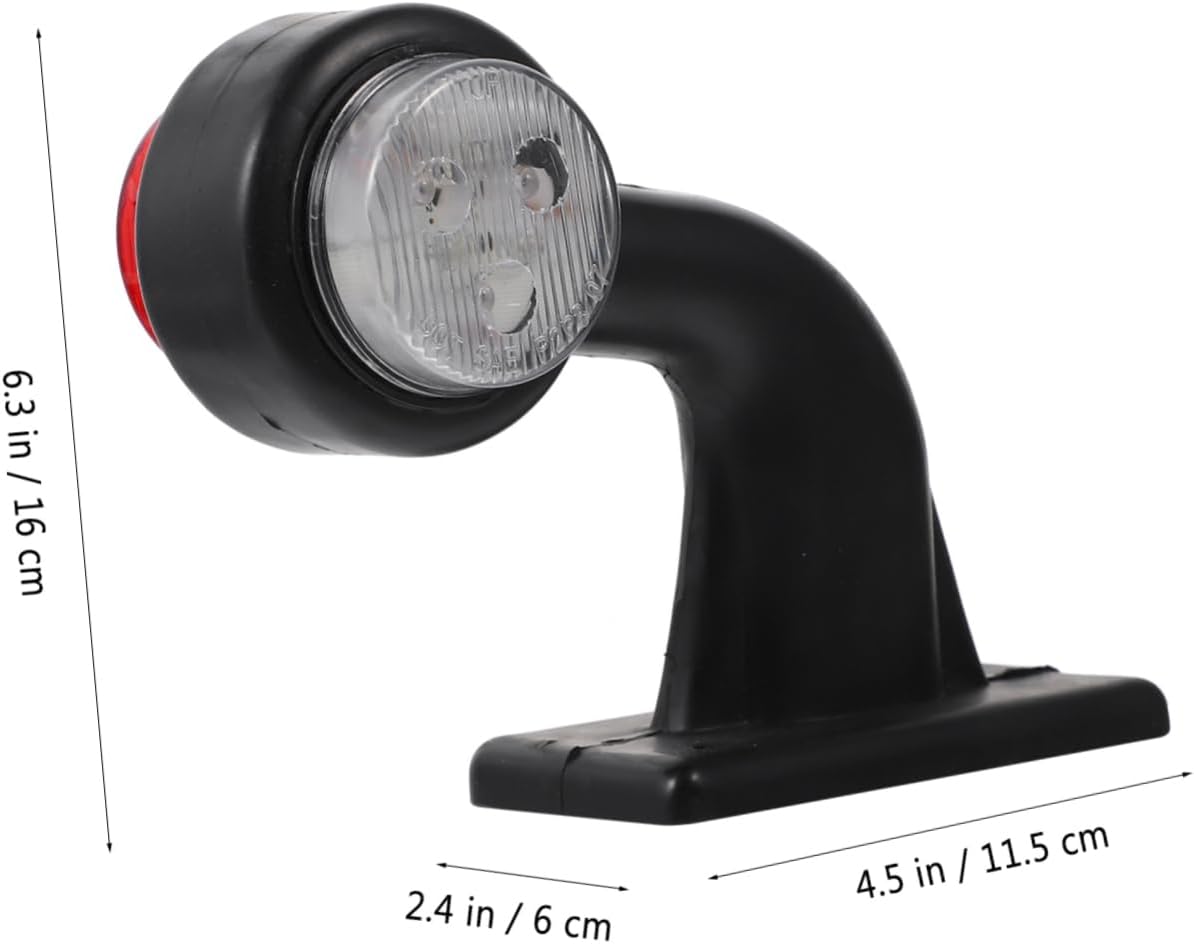 Mobestech 1Pair Trailer Side Marker Lights Red and White Elbow Lamps for Trucks Signal Lights Durable LED Indicators for Safe Towing and Visibility