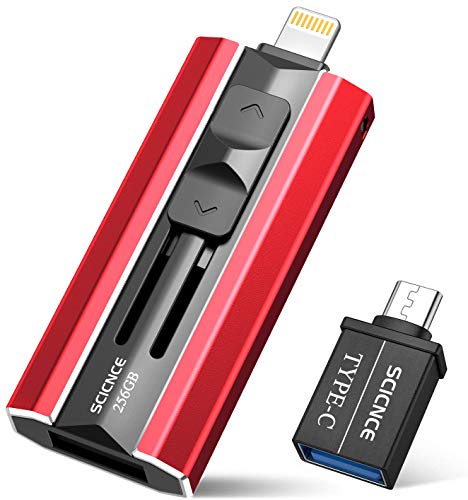 iPhone Flash Drive 256GB iPhone Photo Stick, SCICNCE USB3.0 iPhone Memory Stick Take