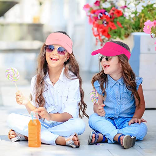 10 Pcs Kids Sun Visor Hats Boys Girls Athletic Sports Visor Adjustable UV Protection Beach Visor Fit 6 to12 Years Old4