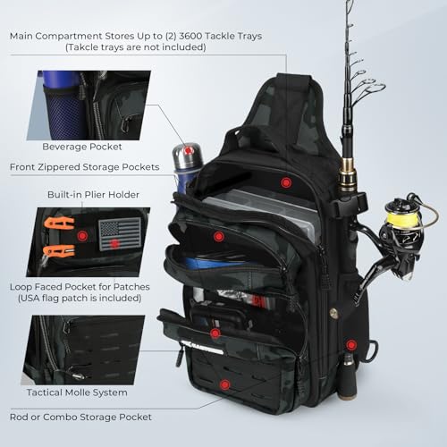image for KastKing BlowBak Tactical Sling Tackle Bag-Lightweight Fishing Backpac