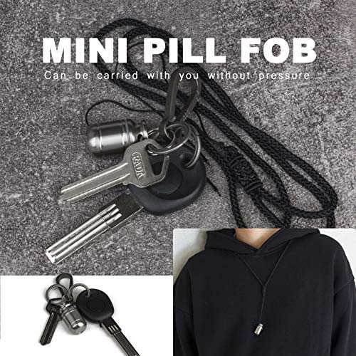 Image of Micro Keychain Pill Holder.TISUR Titanium Pill Case Waterproof Pill Fob for Emergency Aspirin & Nitroglycerin for Travel Purse Pocket (Micro Gas Tank)