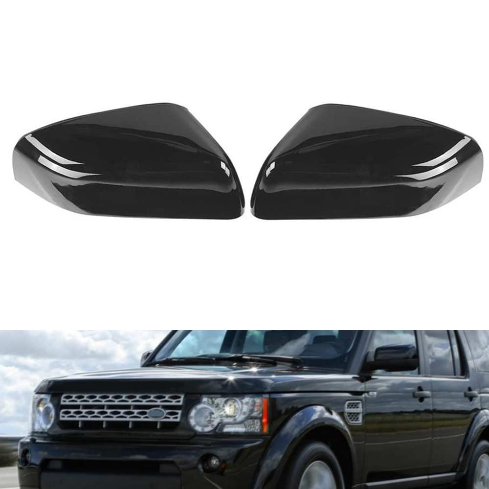 Cubierta de repuesto para espejo retrovisor de coche Kacepar compatible con Land Rover LR2/Freelander 2 LR4/Discovery 4 (2010-2015), color negro brillante