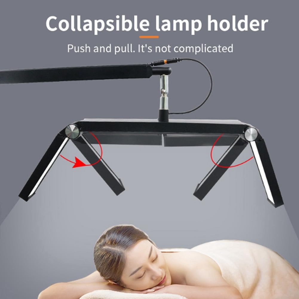 Lampada da Scrivania A Tre Lampade da 26 Pollici 30W con Bracci Pieghevoli A Sbalzo, Mezza Luna Pieghevole da 30W con Morsetto da Scrivania e, Spina EU.