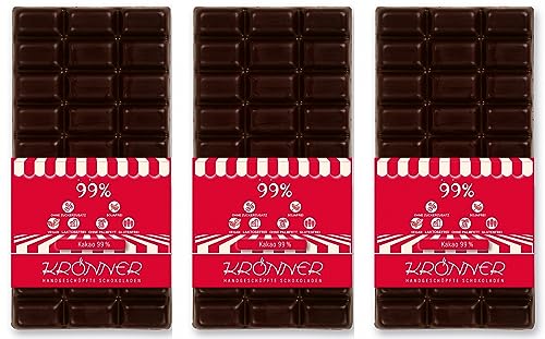 Krönner 99% Probierangebot Bitter-Schokolade ohne Zuckerzusatz mit 99% Kakaoanteil