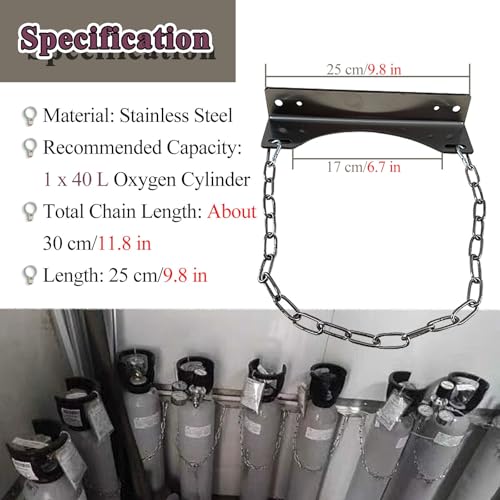 Support réservoir azote propane anti-chute fixation murale de cylindre de gaz pour atelier - 3